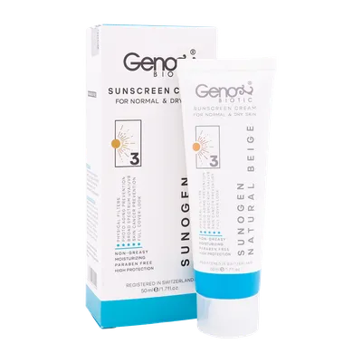 تصویر کرم ضد آفتاب SPF 50 سانوژن پوست خشک و معمولی ژنوبایوتیک