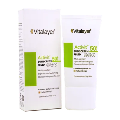 تصویر فلوئید ضد آفتاب SPF 50 اکتی ویت ویتالیر پوست چرب