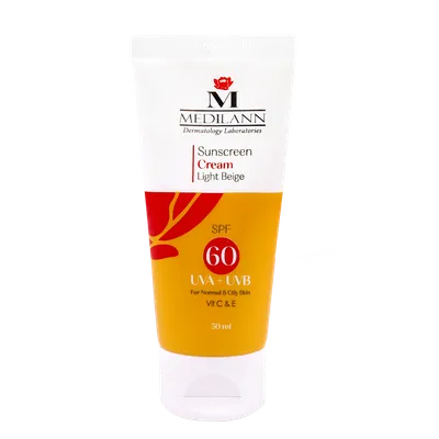 تصویر کرم ضد آفتاب رنگی SPF60 مدیلن پوست چرب و معمولی