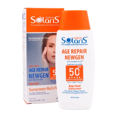 تصویر فلوئید ضد آفتاب SPF50 ضد چروک آردن سولاریس ایج ریپیر نیوژن