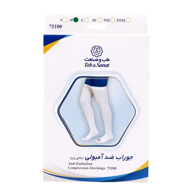 تصویر جوراب ضد آمبولی بالای ران طب و صنعت کد 75100
