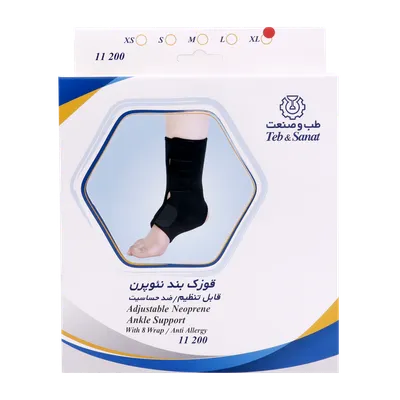 تصویر قوزک بند نئوپرن قابل تنظیم طب و صنعت کد 11200