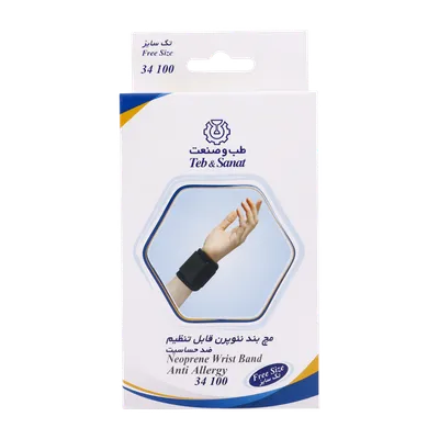تصویر مچ بند قابل تنظیم نئوپرن طب و صنعت کد 34100 
