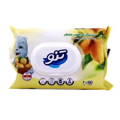 تصویر دستمال مرطوب معطر با رایحه لیمو تنو