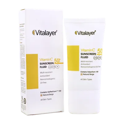 تصویر فلوئید ضد آفتاب SPF 50 ویتامین سی ویتالیر