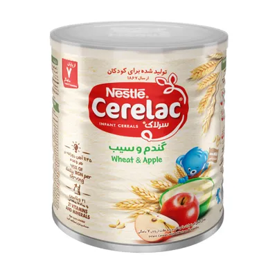 تصویر سرلاک گندم و سیب به همراه شیر نستله