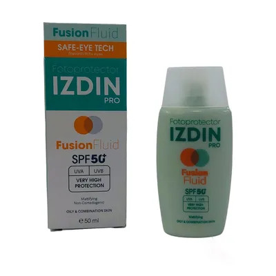 تصویر ضد آفتاب فیوژن فلوئید SPF 50 ایزدین پرو