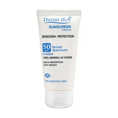 تصویر کرم ضد آفتاب سنسوسان پروتکشن بی رنگ SPF 50 دکتر ژیلا