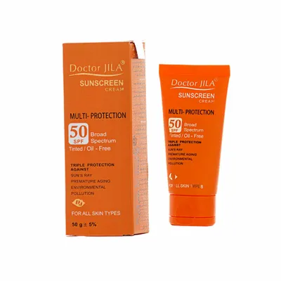 تصویر کرم ضد آفتاب SPF 50 فاقد چربی مولتی پروتکشن دکتر ژیلا