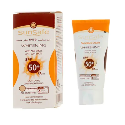 تصویر کرم ضد آفتاب SPF 50 رنگی و روشن کننده صورت سان سیف
