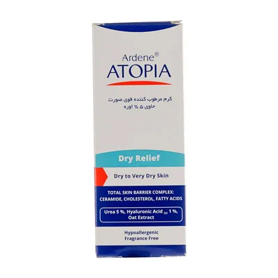 تصویر کرم مرطوب کننده قوی صورت درای ریلیف آتوپیا 5% اوره آردن پوست خیلی خشک