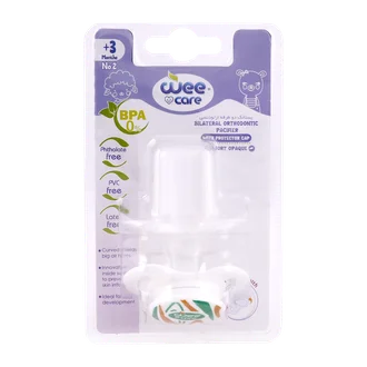 تصویر پستانک دو طرفه ارتودنسی درپوش دار وی کر از 3 ماهگی کد P147