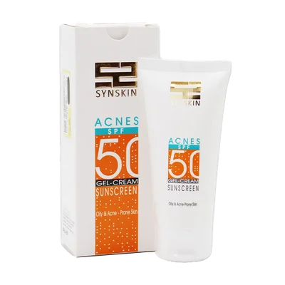 تصویر کرم ژل ضد آفتاب پوست مستعد جوش اکنس SPF50 ساین اسکین