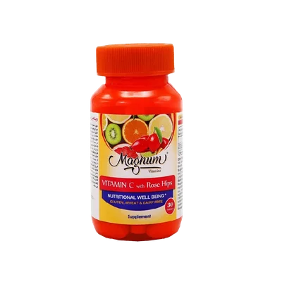 تصویر قرص ویتامین C و رزهیپ مگنوم ویتامینز