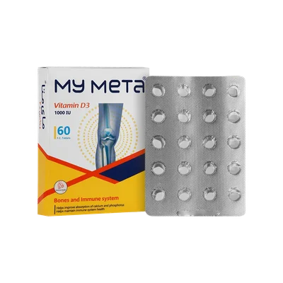 تصویر قرص ویتامین D3 1000 مای متا