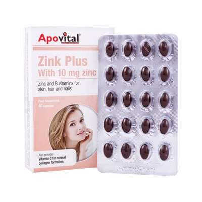 تصویر کپسول زینک پلاس آپوویتال 40 عددی