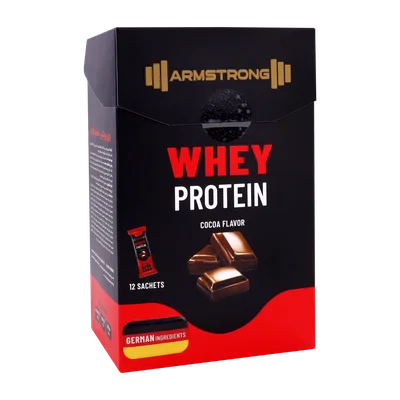 تصویر ساشه پروتئین وی کاکائویی آرمسترانگ