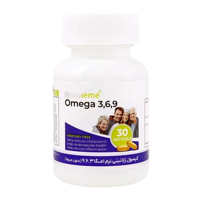 تصویر کپسول امگا 3 6 9 مونم اکسیر آفرین آریا