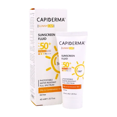 تصویر فلوئید ضد آفتاب SPF50 بی رنگ پوست چرب کپیدرما