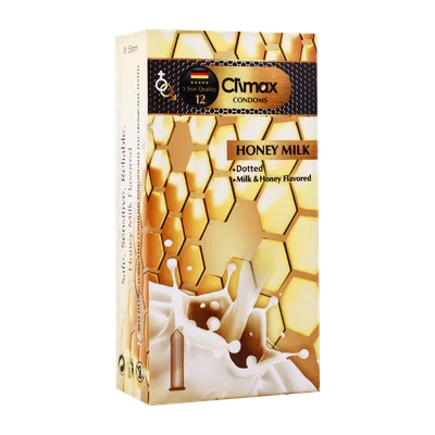 تصویر کاندوم خاردار شیر و عسل کلایمکس 12 عددی