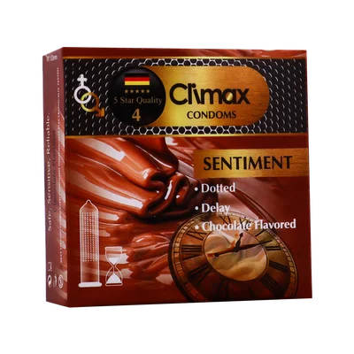 تصویر کاندوم تاخیری خاردار شکلاتی کلایمکس 3 عددی