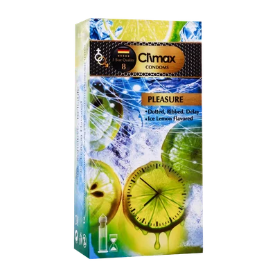 تصویر کاندوم خاردار شیاردار تاخیری کلایمکس مدل Pleasure بسته 12 عددی