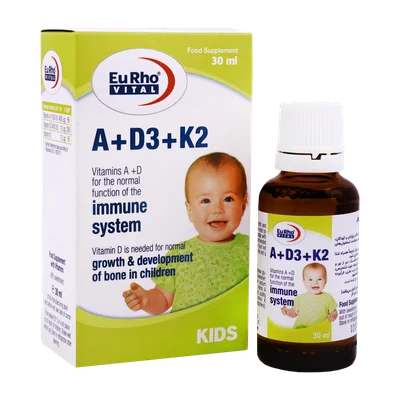 تصویر قطره ویتامین A و D3 و K2 یوروویتال