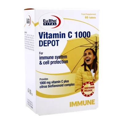 تصویر قرص ویتامین سی 1000 دپو یوروویتال