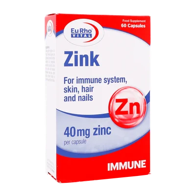 تصویر کپسول زینک 40 یوروویتال 60 عددی