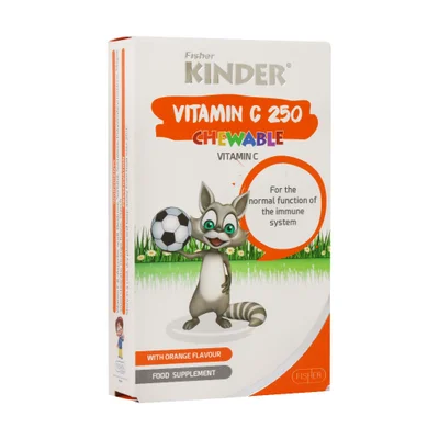 تصویر قرص جویدنی ویتامین سی 250 فیشر کیندر