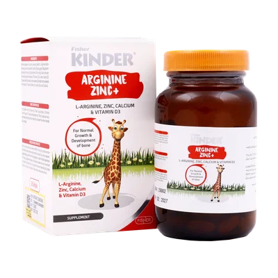 تصویر سافت ژل آرژنین زینک پلاس فیشر کیندر