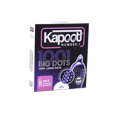 تصویر کاندوم خاردار بیگ داتس کاپوت 3 عددی