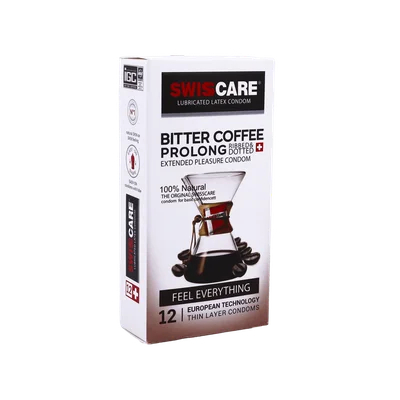 تصویر کاندوم خاردار تاخیری قهوه تلخ سوئیس کر 12 عددی