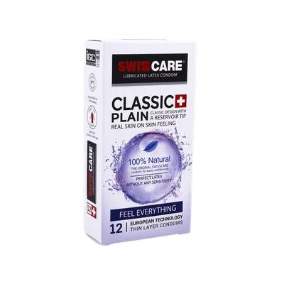تصویر کاندوم کلاسیک پلین سوئیس کر بسته 12 عددی