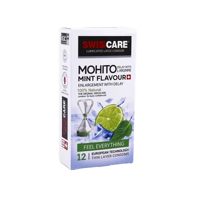 تصویر کاندوم تاخیری موهیتو نعنا سوئیس کر 12 عددی