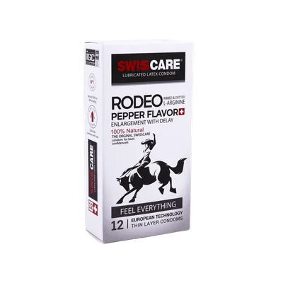 تصویر کاندوم بزرگ کننده و تاخیری خاردار رودئو سوئیس کر 12 عددی