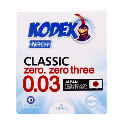 تصویر کاندوم ناچ کدکس مدل 0.03 بسته 3 عددی
