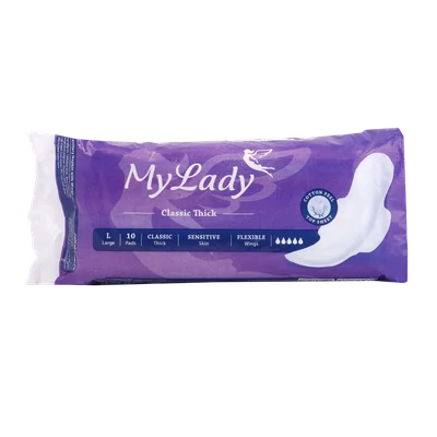 تصویر نوار بهداشتی کلاسیک ضخیم بالدار بزرگ پوست حساس مای لیدی