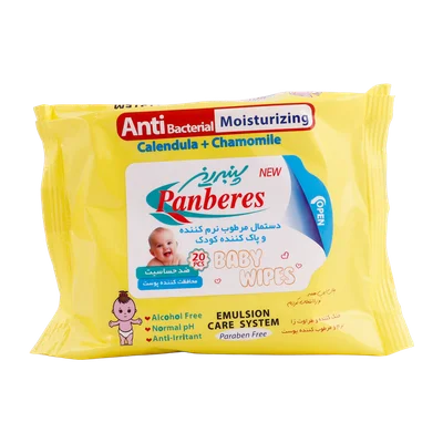 تصویر دستمال مرطوب نرم کننده کودک پنبه ریز 20 عددی