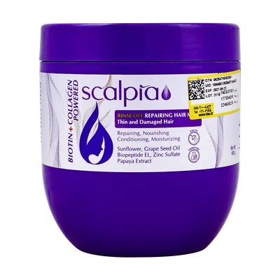 تصویر ماسک مو بیوتین و کلاژن اسکالپیا با آبکشی کاسه ای