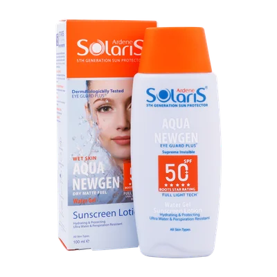 تصویر لوسیون ضد آفتاب بی رنگ SPF50 آردن سولاریس آکوا نیوژن