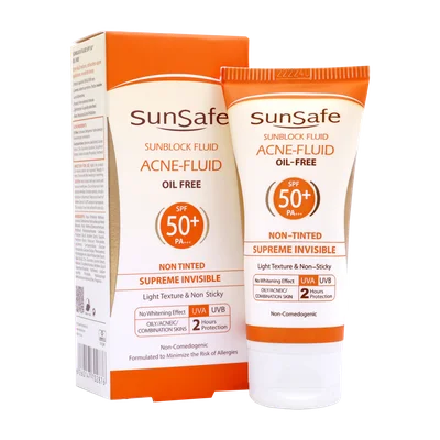 تصویر فلوئید ضد آفتاب فاقد چربی SPF50 سان سیف