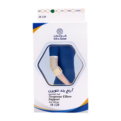 تصویر آرنج بند نئوپرن با پد سه لایه طب و صنعت کد 38120 