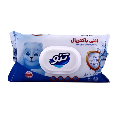 تصویر دستمال مرطوب آنتی باکتریال بدون عطر تنو