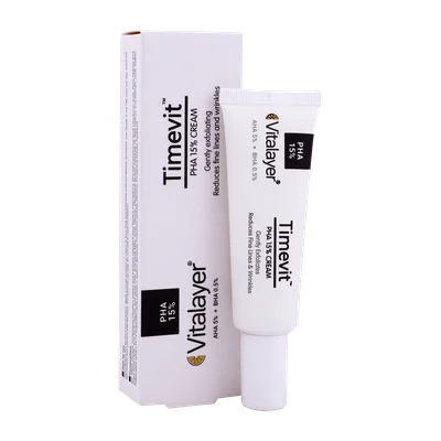 تصویر کرم لایه بردار 15 درصد اچ آ تایم ویت ویتالیر