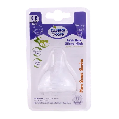 تصویر سر شیشه سیلیکونی دهانه عریض وی کر تا 6 ماهگی کد N514