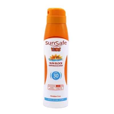 تصویر اسپری ضد آفتاب کودک SPF30 سان سیف