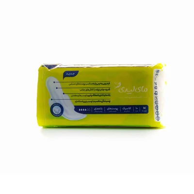 تصویر نوار بهداشتی کلاسیک ضخیم بالدار متوسط با لایه رویی پنبه پوست حساس مای لیدی