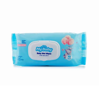 تصویر دستمال مرطوب کودک مای بیبی 70 عددی 