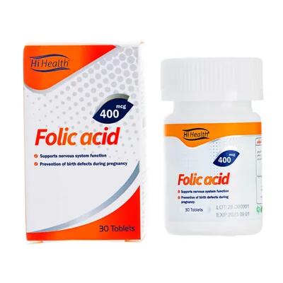 تصویر قرص فولیک اسید های هلث 400 میکروگرم